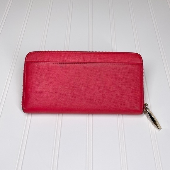 Kate Spade Wallet Clutch Zip Around Pink Leather - Picture 2 of 10